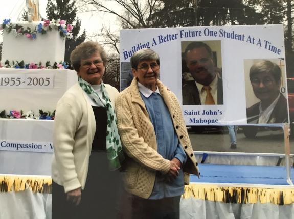Sr. Judith (on the right) with Sr. Anne Kniphuisen at an anniversary celebration of St. John's School in Mahopac