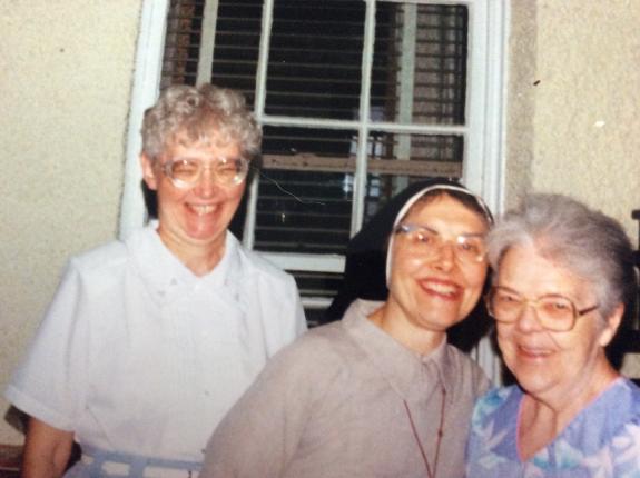 Sr. Eleanor is on the left, Sr. Joan in center and Sr. Stanislaus on the right